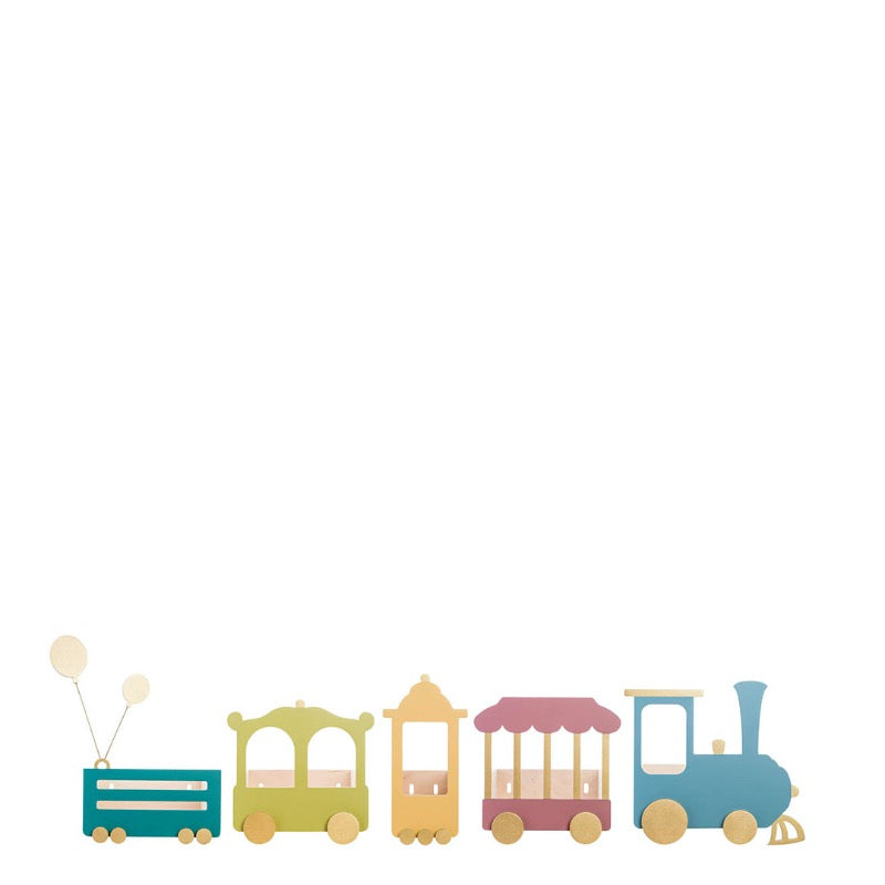 Wandkast trein roze hout