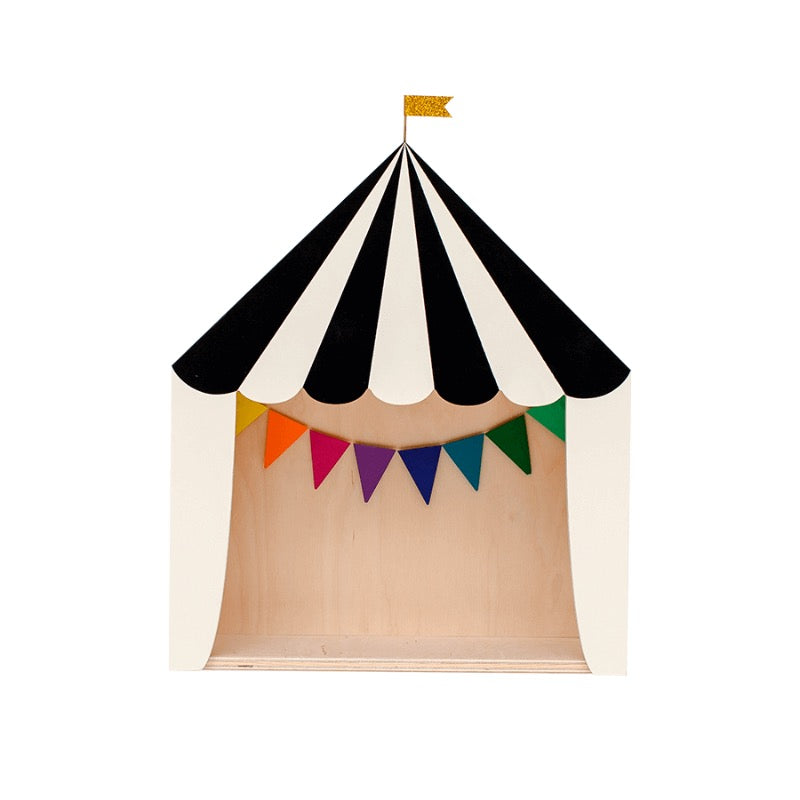 Wandkast circustent zwart hout