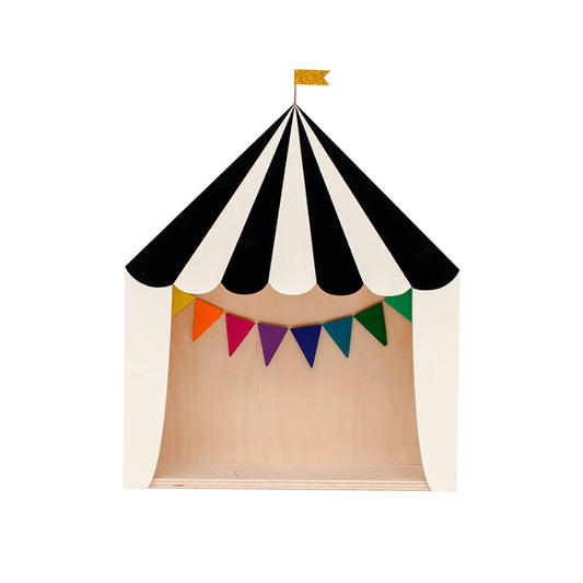 Wandkast circustent zwart hout
