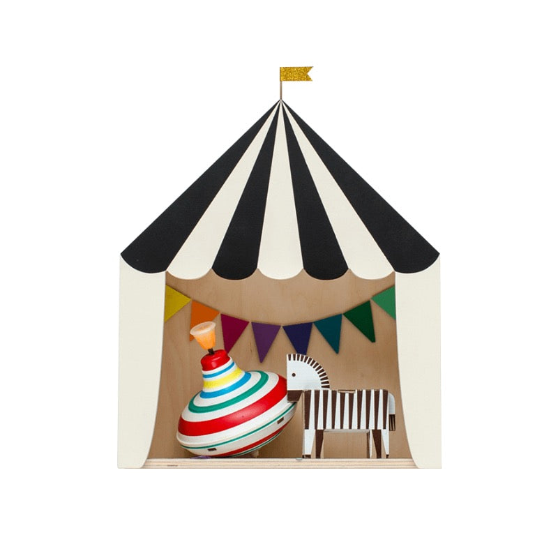Wandkast circustent zwart hout