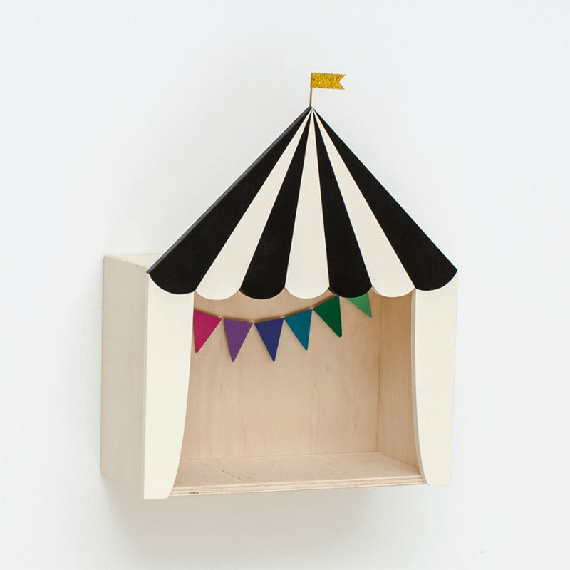 Wandkast circustent zwart hout